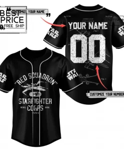 Star Wars Red Squadron Custom Special Edition Baseball Jersey