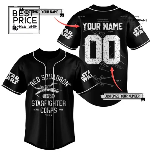 Star Wars Red Squadron Custom Special Edition Baseball Jersey