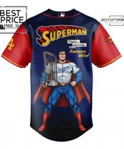 Superman x Los Angeles Dodgers 2025 Comic Limited Edition Baseball Jersey 3