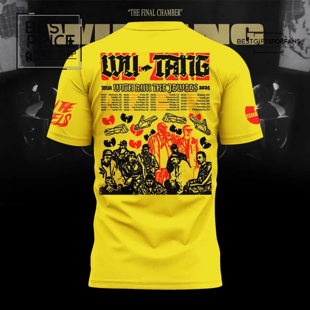 Wu-Tang Clan Tour With Run The Jewels 2025 Special Edition Yellow T-Shirt Wu-Tang Clan Tour With Run The Jewels 2025 Special Edition Yellow T-Shirt