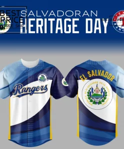 Texas Rangers Salvadoran Heritage Day Limited Edition Baseball Jersey