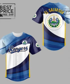 Texas Rangers Salvadoran Heritage Day Limited Edition Baseball Jersey