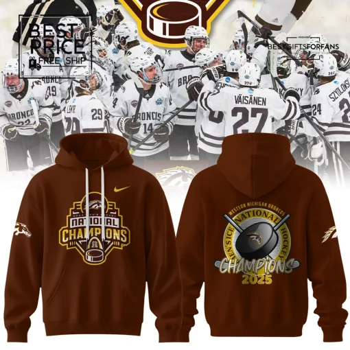 Western Michigan Broncos 2025 NCAA Mens Ice Hockey National Champions Hoodie