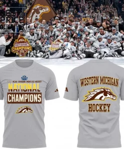 Western Michigan Broncos 2025 NCAA Mens Ice Hockey National Champions T-Shirt