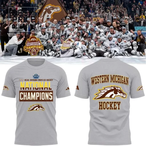Western Michigan Broncos 2025 NCAA Mens Ice Hockey National Champions T-Shirt