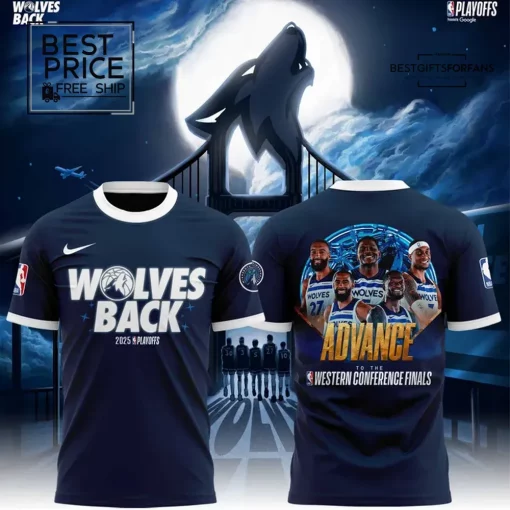  2025 Playoffs Wolves Back Limited Edition T-Shirt