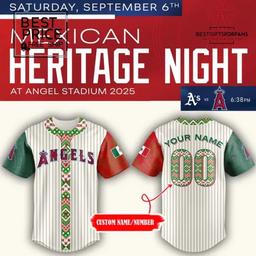 Angels 2025 “Mexican Heritage Night” Limited Edition Baseball Jersey