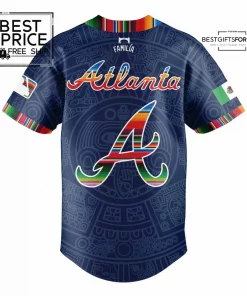 Atlanta Braves Mexican Heritage Night Blue Limited edition baseball Jersey 3
