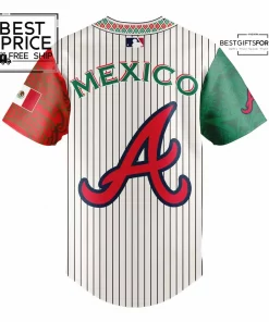 Atlanta Braves Mexican Heritage Night Striped Combo Limited edition baseball Jersey 3