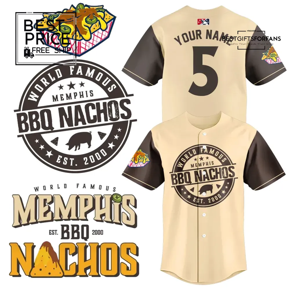 World Famous Memphis BBQ Nachos Limited Edition Baseball Jersey World Famous Memphis BBQ Nachos Limited Edition Baseball Jersey