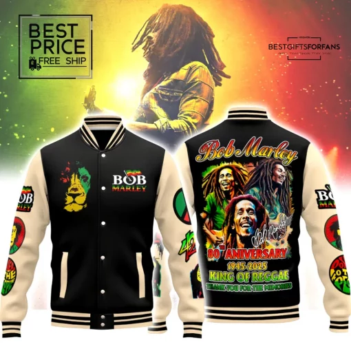 Bob Marley 80th Anniversary Special Edition Baseball Jacket