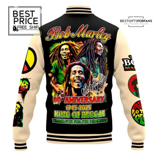 Bob Marley 80th Anniversary Special Edition Baseball Jacket