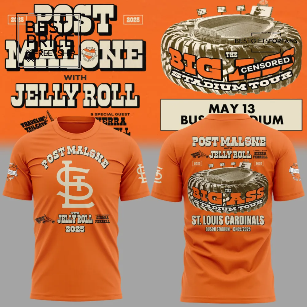 Cardinals x Post Malone with Jelly Roll Limited Edition T-Shirt Cardinals x Post Malone with Jelly Roll Limited Edition T-Shirt