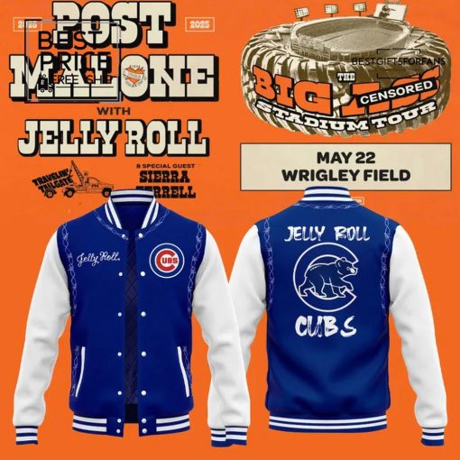  Chicago Cubs x 2025 “Jelly Roll” Wrigley Field Concert Special Edition Baseball Jacket