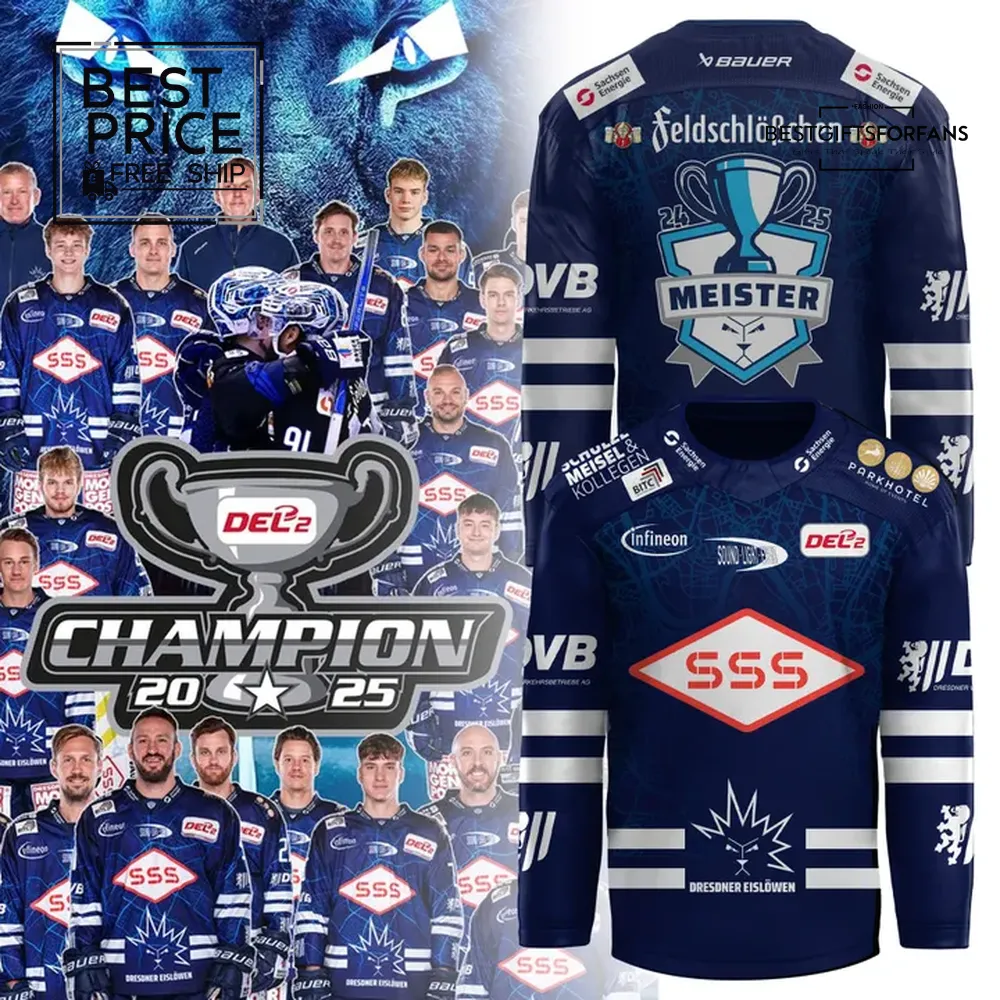 Dresdner Eislöwen DEL2 championship Limited Edition Hockey Jersey Dresdner Eislöwen DEL2 championship Limited Edition Hockey Jersey