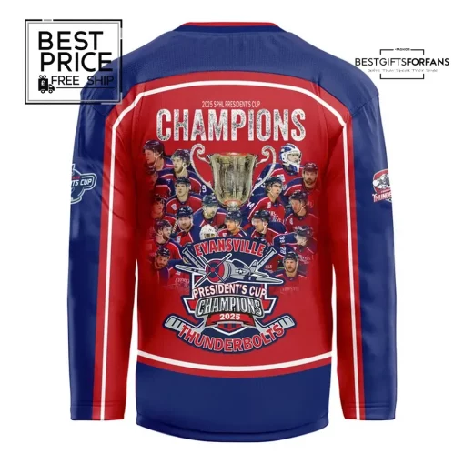 The Evansville Thunderbolts’ victory Limited Edition Hockey Jersey