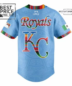 Kansas City Royals Mexican Heritage Night Blue Limited edition baseball Jersey 3