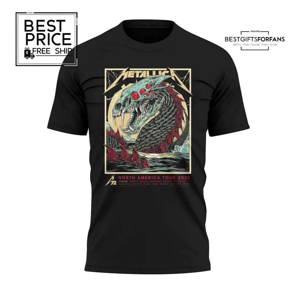 Metallica North American Tour 2025 V2 Limited Edition T-Shirt Metallica North American Tour 2025 V2 Limited Edition T-Shirt