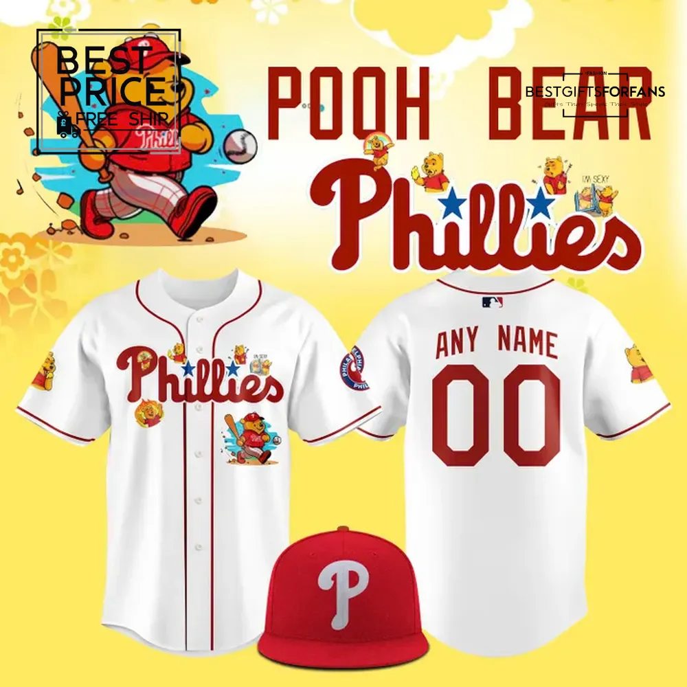 Phillies x Pooh Bear Limited Edition Baseball Jersey Phillies x Pooh Bear Limited Edition Baseball Jersey