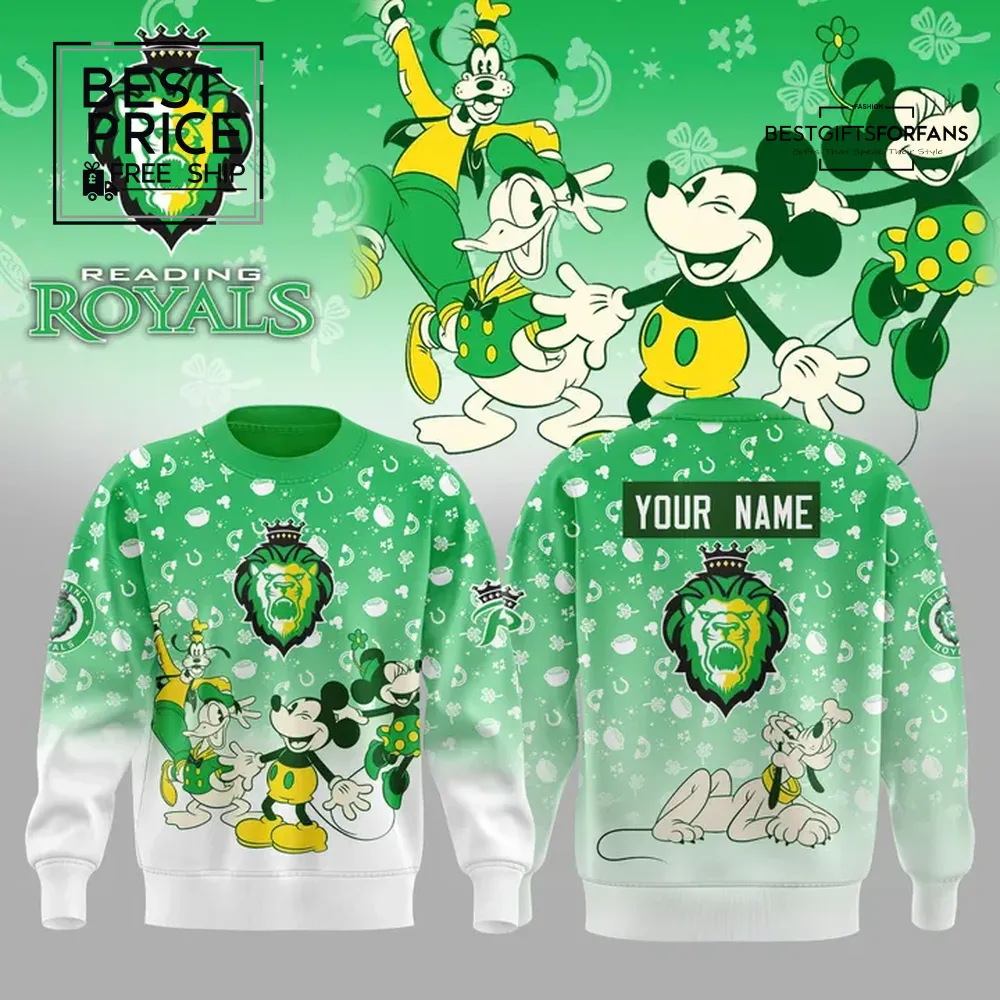 Reading Royals x Mickey Mouse St. Patrick's Day Limited Edition Sweatshirt Reading Royals x Mickey Mouse St. Patrick's Day Limited Edition Sweatshirt