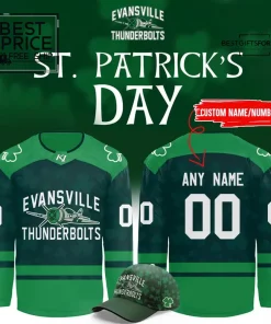 Thunderbolts x Saint Paddy’s Jersey 2025 Limited Edition Hockey Jersey
