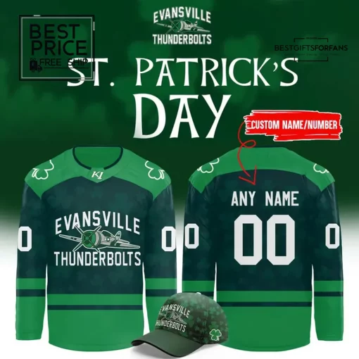 Thunderbolts x Saint Paddy’s Jersey 2025 Limited Edition Hockey Jersey