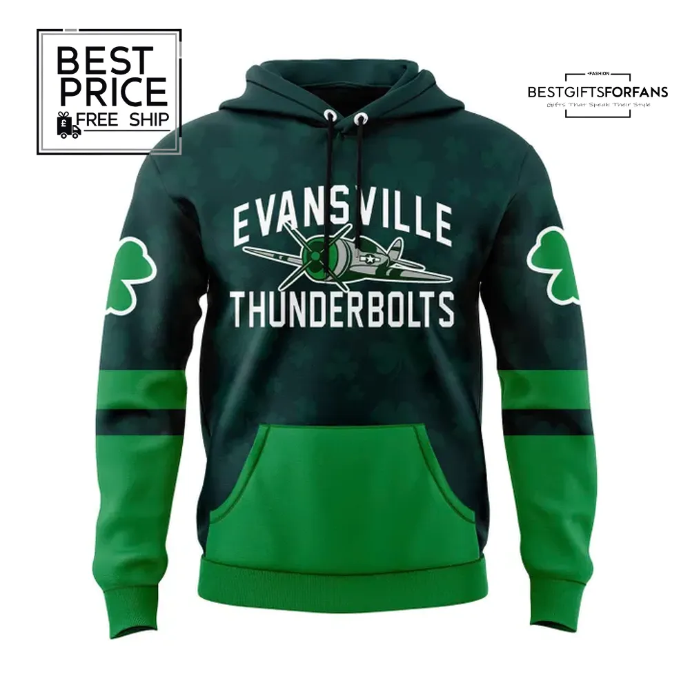 Evansville Thunderbolts St. Patrick's Day-themed Limited Edition Hoodie Evansville Thunderbolts St. Patrick's Day-themed Limited Edition Hoodie