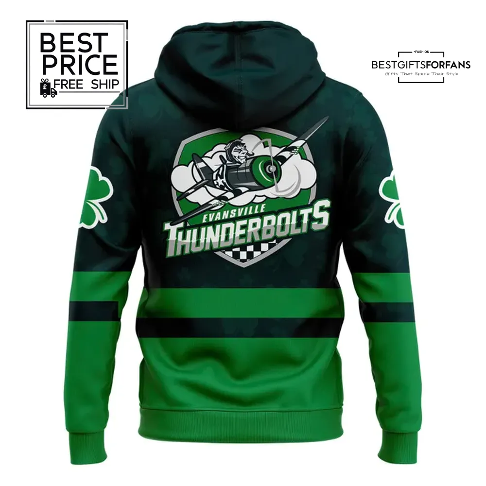 Evansville Thunderbolts St. Patrick's Day-themed Limited Edition Hoodie Evansville Thunderbolts St. Patrick's Day-themed Limited Edition Hoodie