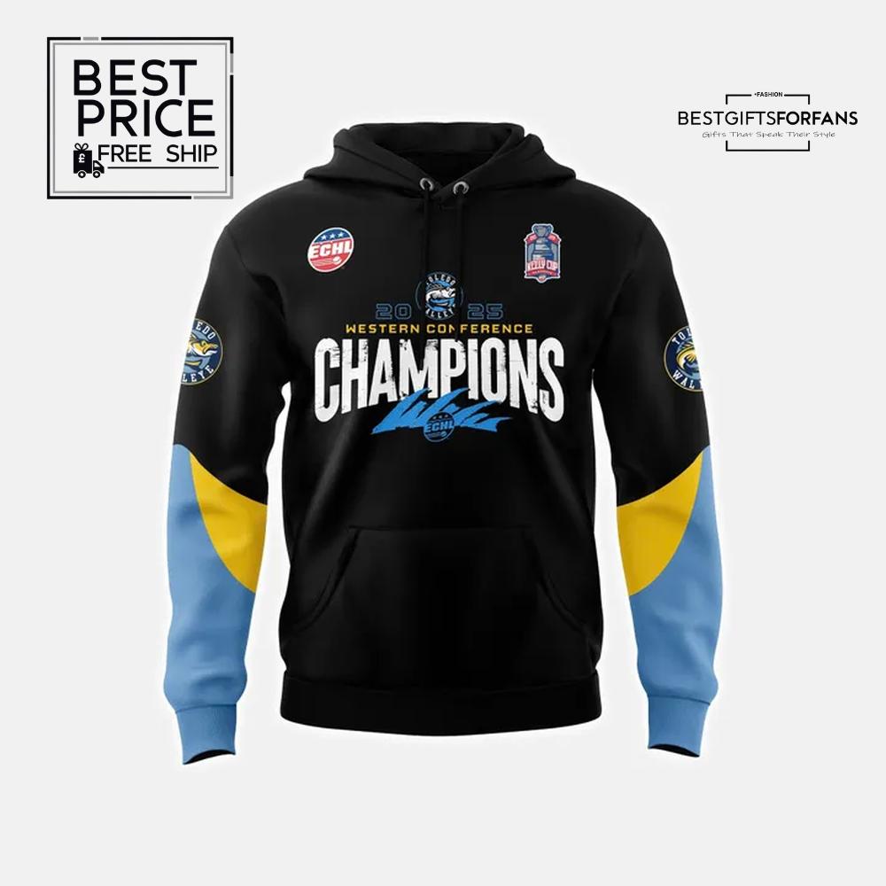 Toledo Walleye 2025 ECHL Western Conference Champions Special Edition Hoodie Toledo Walleye 2025 ECHL Western Conference Champions Special Edition Hoodie