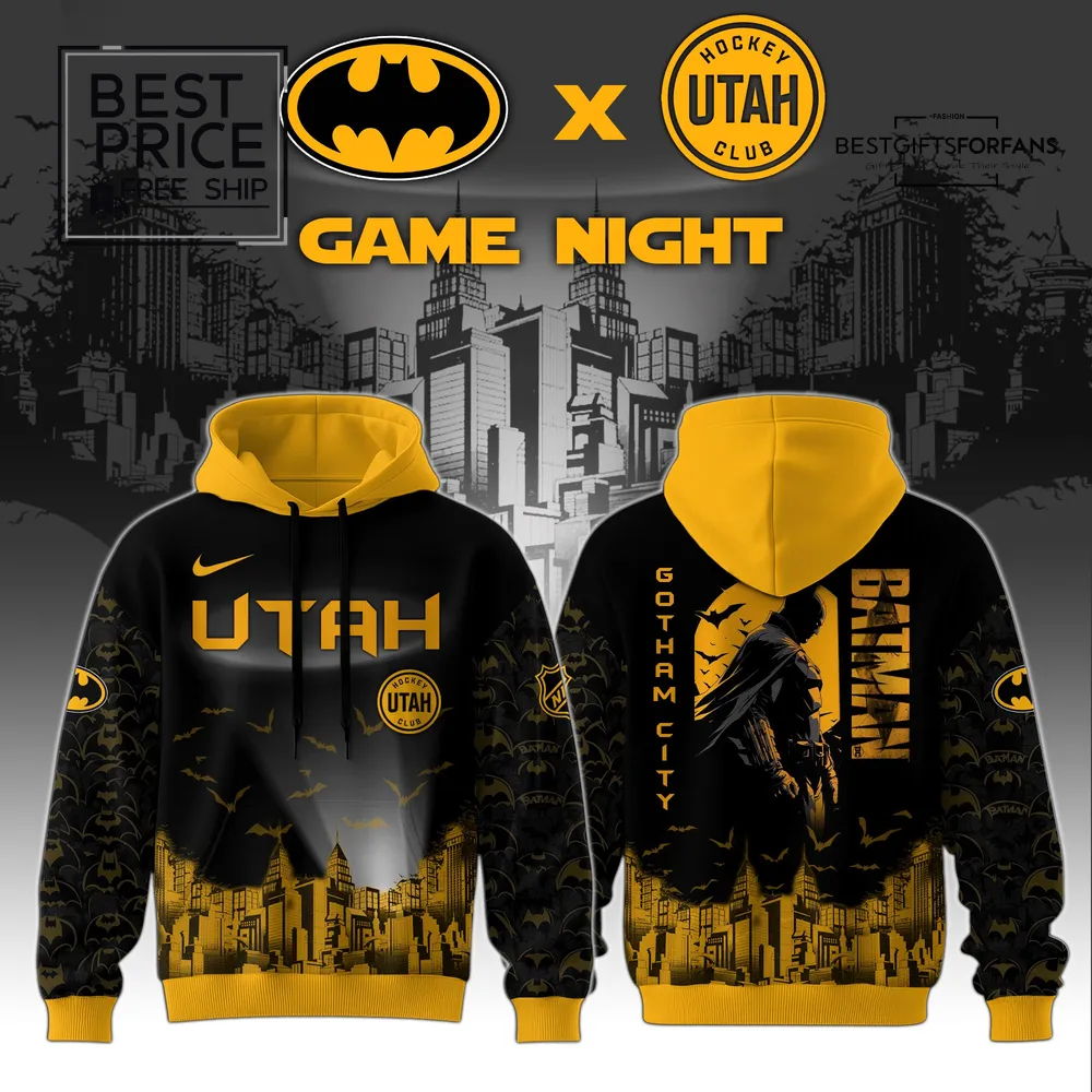 Utah Hockey x DC Batman Game Night Special Edition Hoodie Utah Hockey x DC Batman Game Night Special Edition Hoodie
