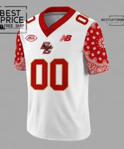 Boston College Football 2025 Red Bandana Uniform Limited Edition Football Jersey