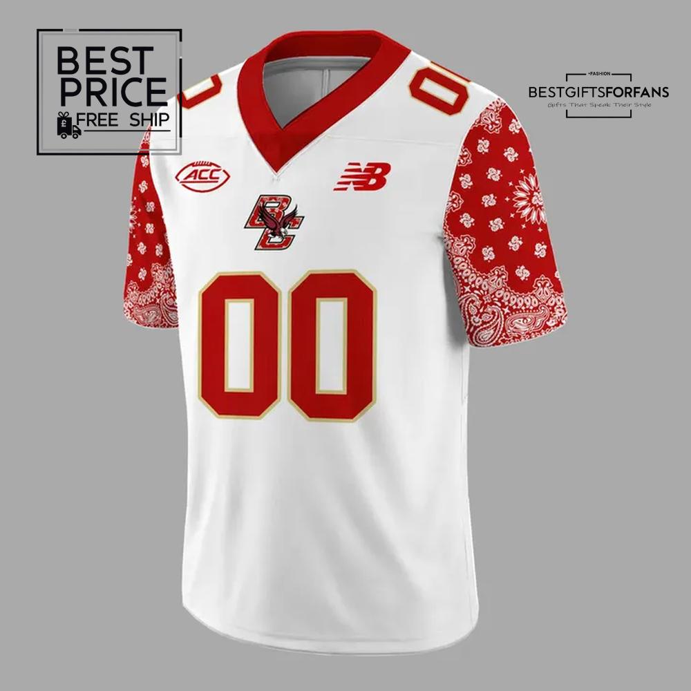 Boston College Football 2025 Red Bandana Uniform Limited Edition Football Jersey Boston College Football 2025 Red Bandana Uniform Limited Edition Football Jersey