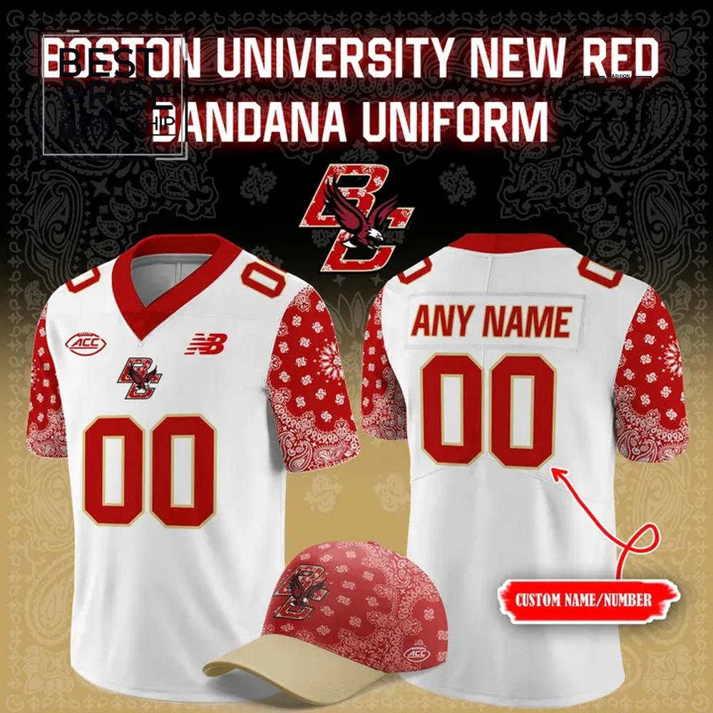 Boston College Football 2025 Red Bandana Uniform Limited Edition Football Jersey Boston College Football 2025 Red Bandana Uniform Limited Edition Football Jersey