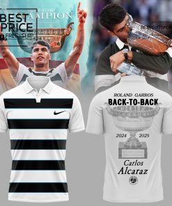 Carlos Alcaraz Roland Garros 2025 Champions With Tennis  Special Edition Polo Shirt