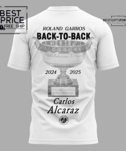Carlos Alcaraz Roland Garros 2025 TShirt Champions With Tennis 3