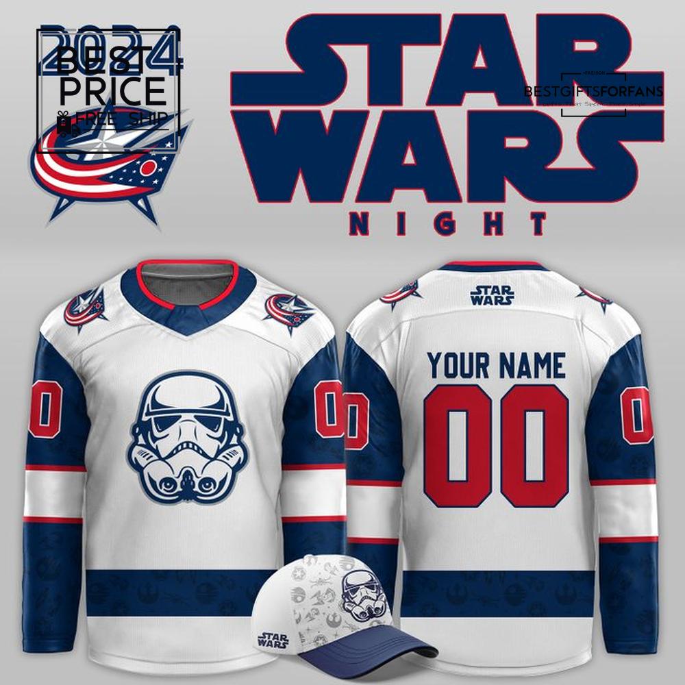 Columbus Blue Jackets x Star Wars Night Custom Limited Edition Hockey Jersey Columbus Blue Jackets x Star Wars Night Custom Limited Edition Hockey Jersey