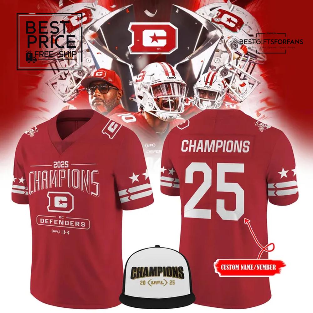 DC Defenders 2025 United Football League Champions Limited Edition Football Jersey DC Defenders 2025 United Football League Champions Limited Edition Football Jersey