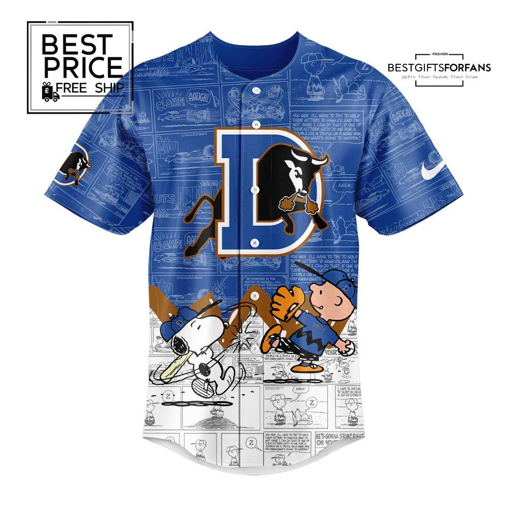 Durham Bulls 75th Anniversary of Peanuts Jersey Flat Cap Set Limited Edition Baseball Jersey Durham Bulls 75th Anniversary of Peanuts Jersey Flat Cap Set Limited Edition Baseball Jersey