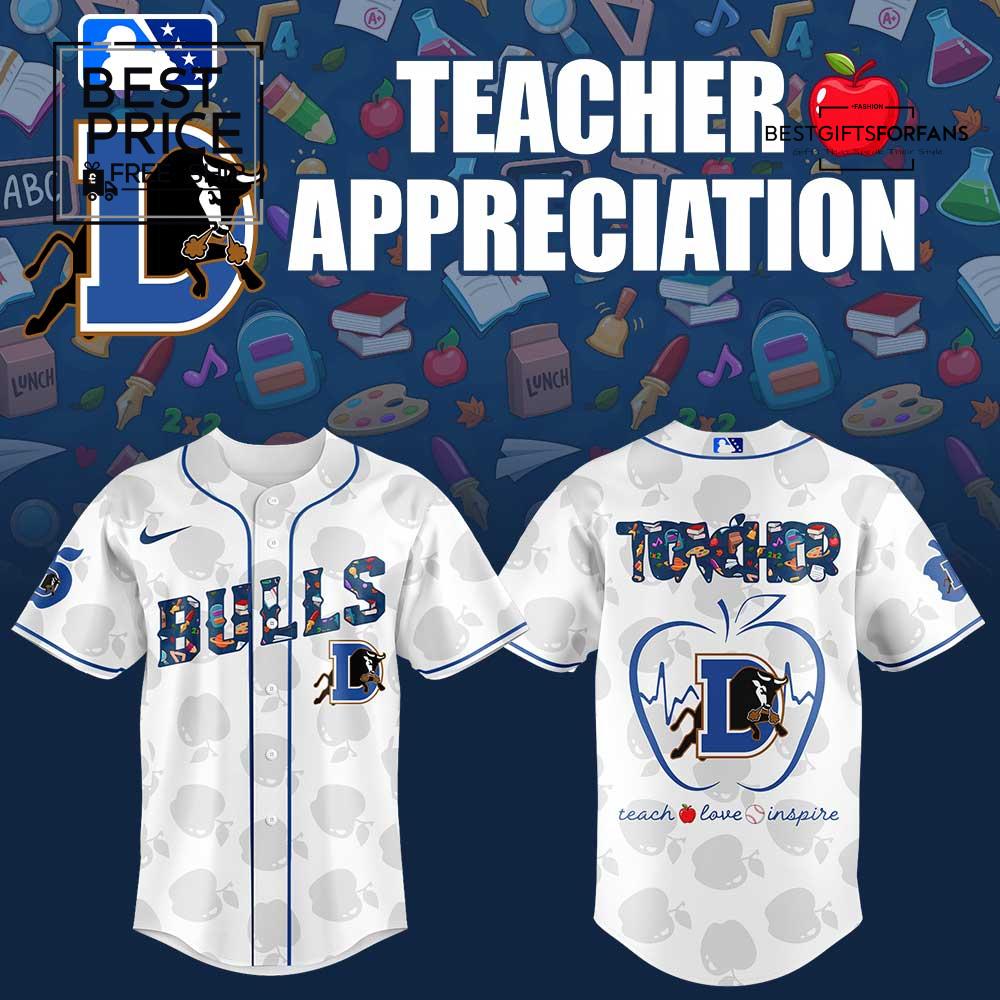 Durham Bulls TEACHER Appreciation Combo Limited Edition Baseball Jersey Durham Bulls TEACHER Appreciation Combo Limited Edition Baseball Jersey