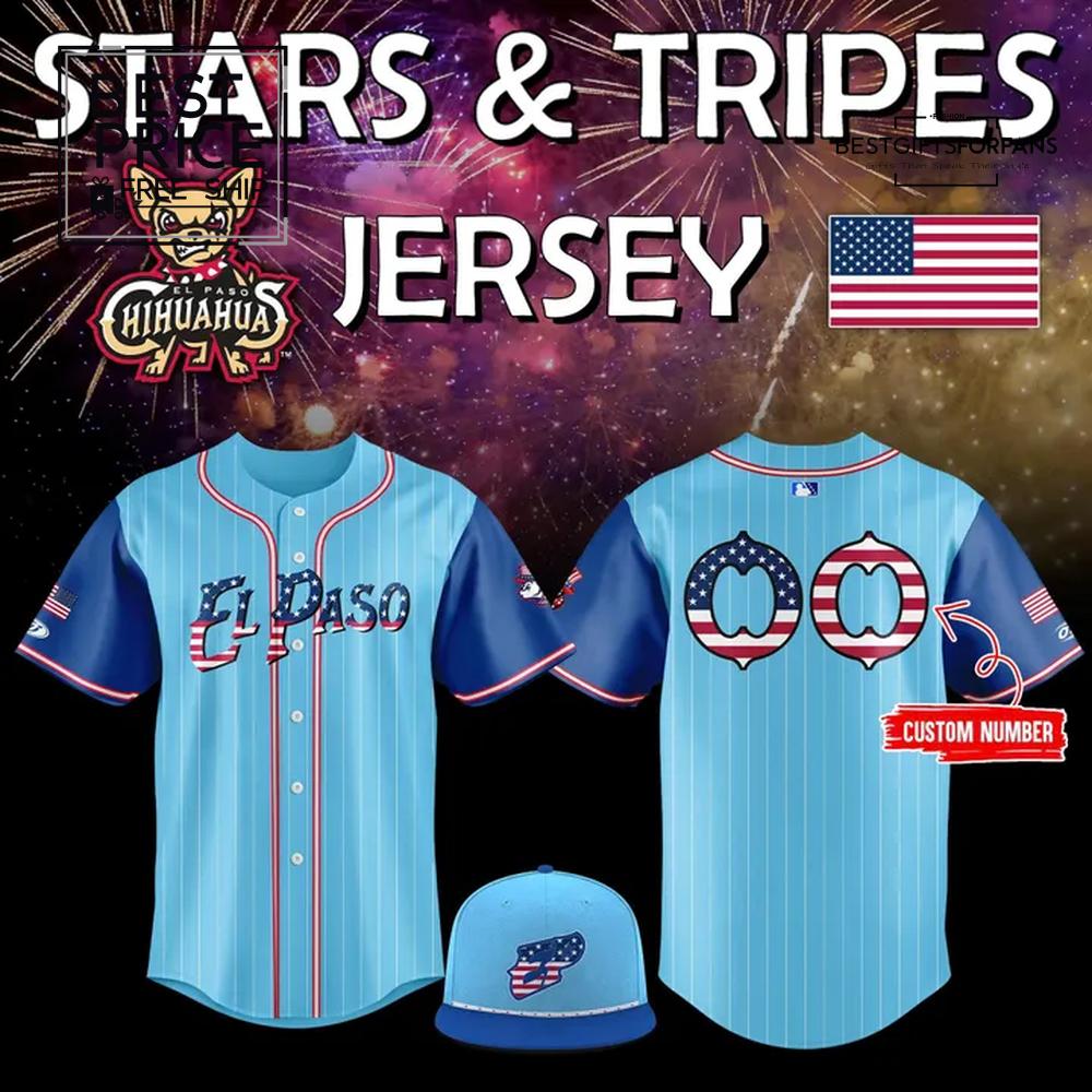 El Paso Chihuahuas 2025 Stars & Stripes Limited Edition Baseball Jersey El Paso Chihuahuas 2025 Stars & Stripes Limited Edition Baseball Jersey