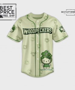 Fayetteville Woodpeckers x 32 Algae Hello Kitty Baseball Jersey 2025 1