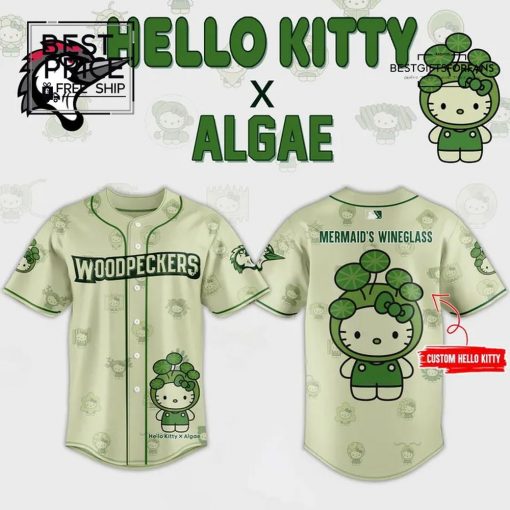 Fayetteville Woodpeckers x 32 Algae Hello Kitty Limited Edition Baseball Jersey
