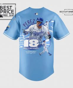 Kansas City Royals Salvador Perez 18 multi homer games jersey 1