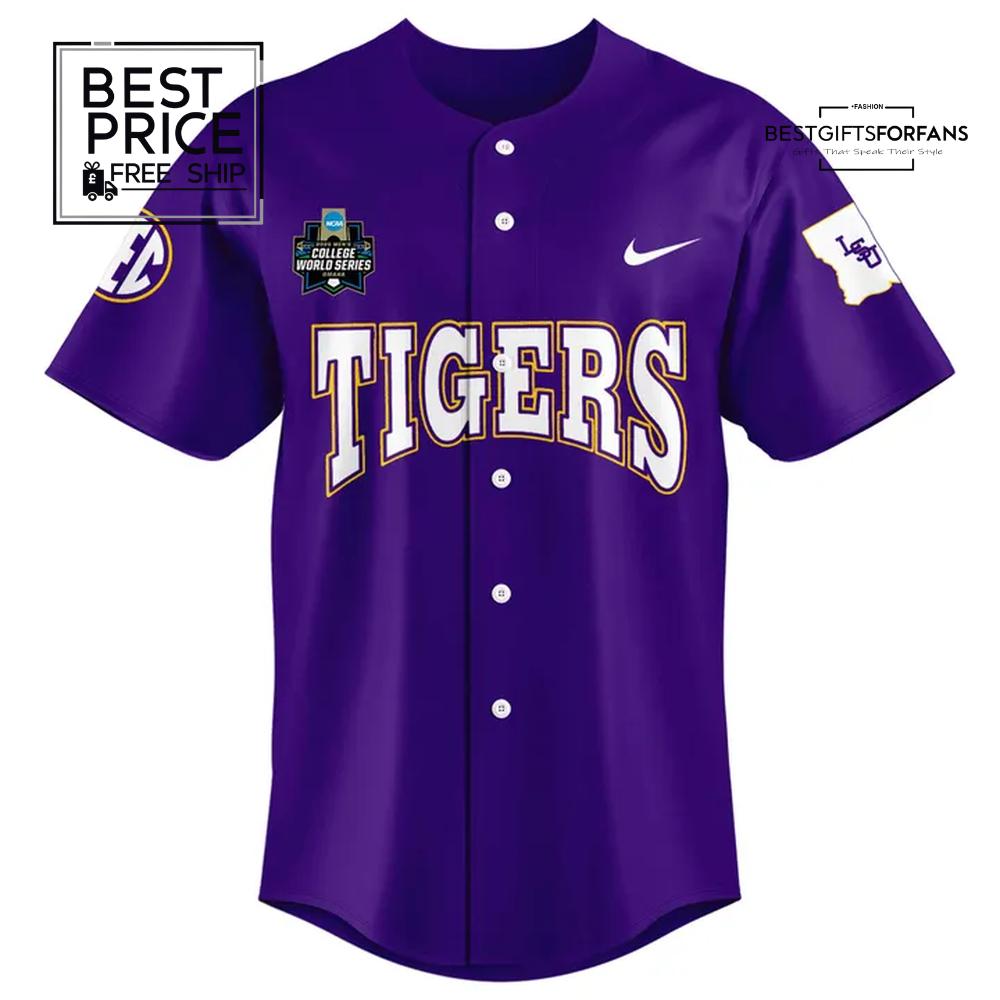 LSU Baseball 2025 Men's CWS Omaha Limited Edition Baseball Jersey LSU Baseball 2025 Men's CWS Omaha Limited Edition Baseball Jersey