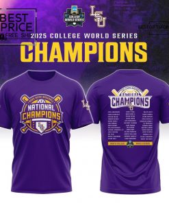 LSU Tiger 2025 NCAA Baseball National Champions Limited Edition T-Shirt