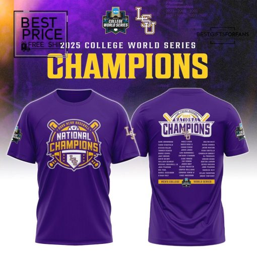 LSU Tiger 2025 NCAA Baseball National Champions Limited Edition T-Shirt