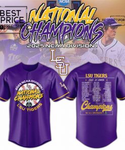 LSU Tiger Baseball Champion 2025 Limited Edition Baseball Jersey