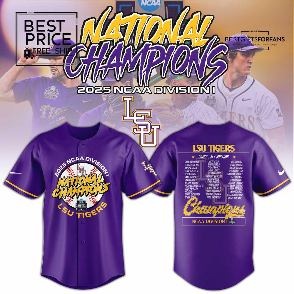 LSU Tiger Baseball Champion 2025 Limited Edition Baseball Jersey LSU Tiger Baseball Champion 2025 Limited Edition Baseball Jersey