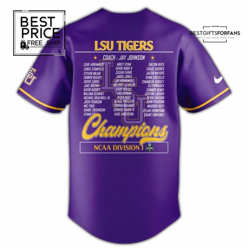 LSU Tiger Baseball Champion 2025 Limited Edition Baseball Jersey