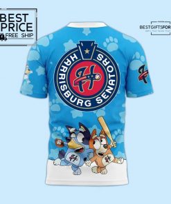 Limited Edition Harrisburg Senators x Bluey T Shirt Custom name 2025 3